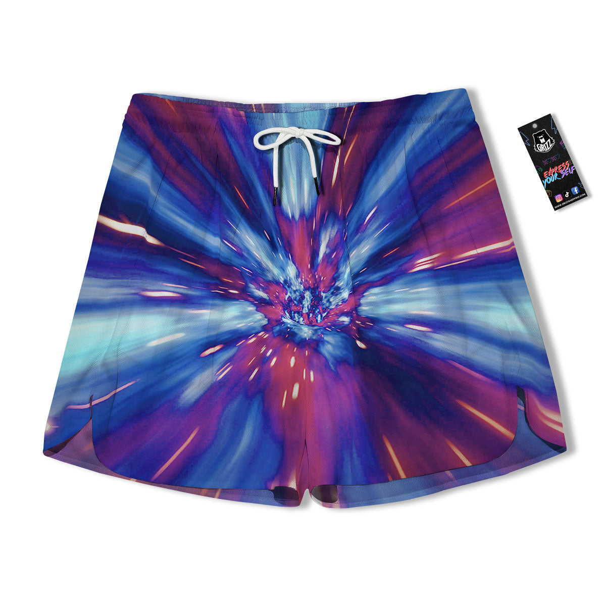 Lightspeed Galaxy Print Men's Running Shorts-grizzshop