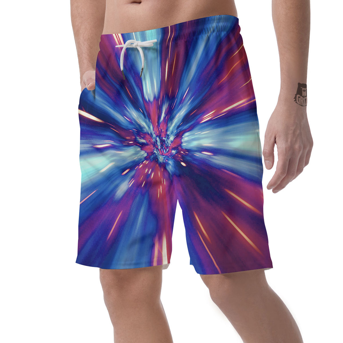 Lightspeed Galaxy Print Men's Shorts-grizzshop