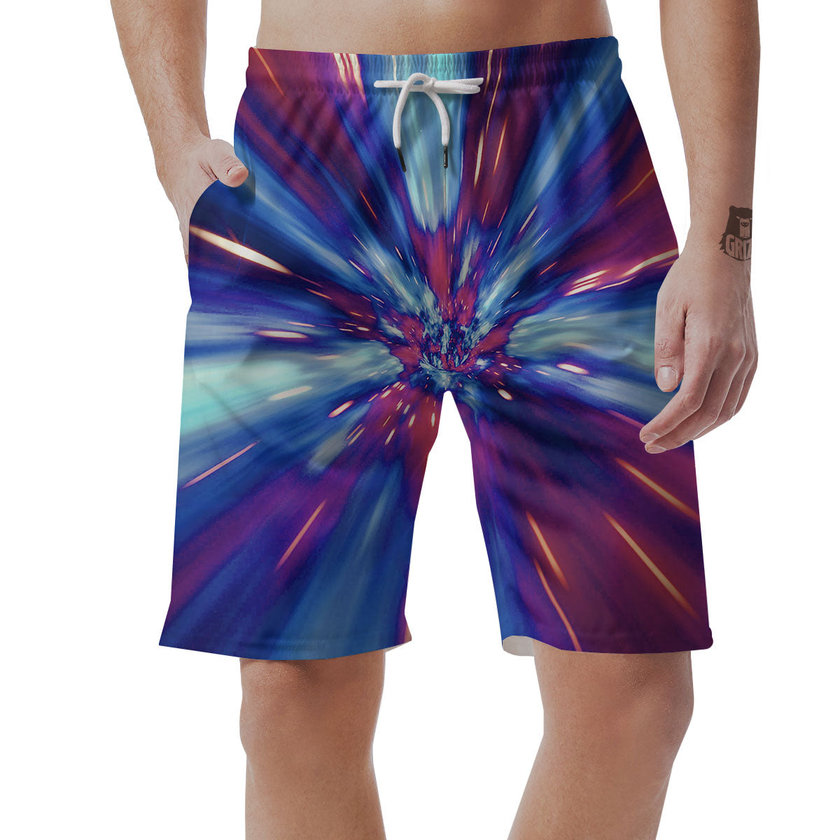 Lightspeed Galaxy Print Men's Shorts-grizzshop