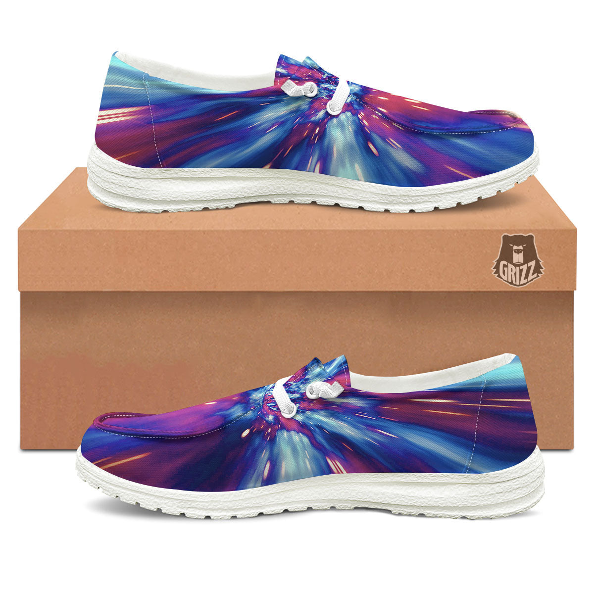 Lightspeed Galaxy Print White Loafers-grizzshop