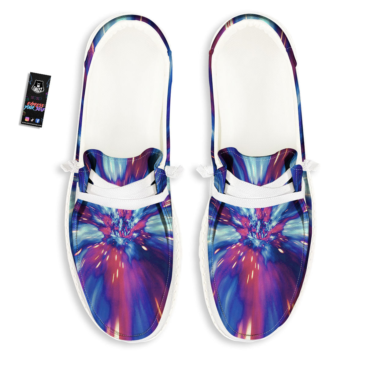 Lightspeed Galaxy Print White Loafers-grizzshop