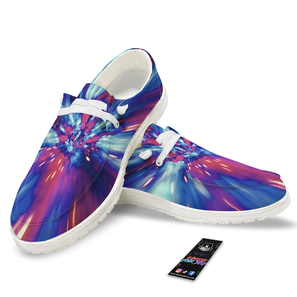 Lightspeed Galaxy Print White Loafers-grizzshop