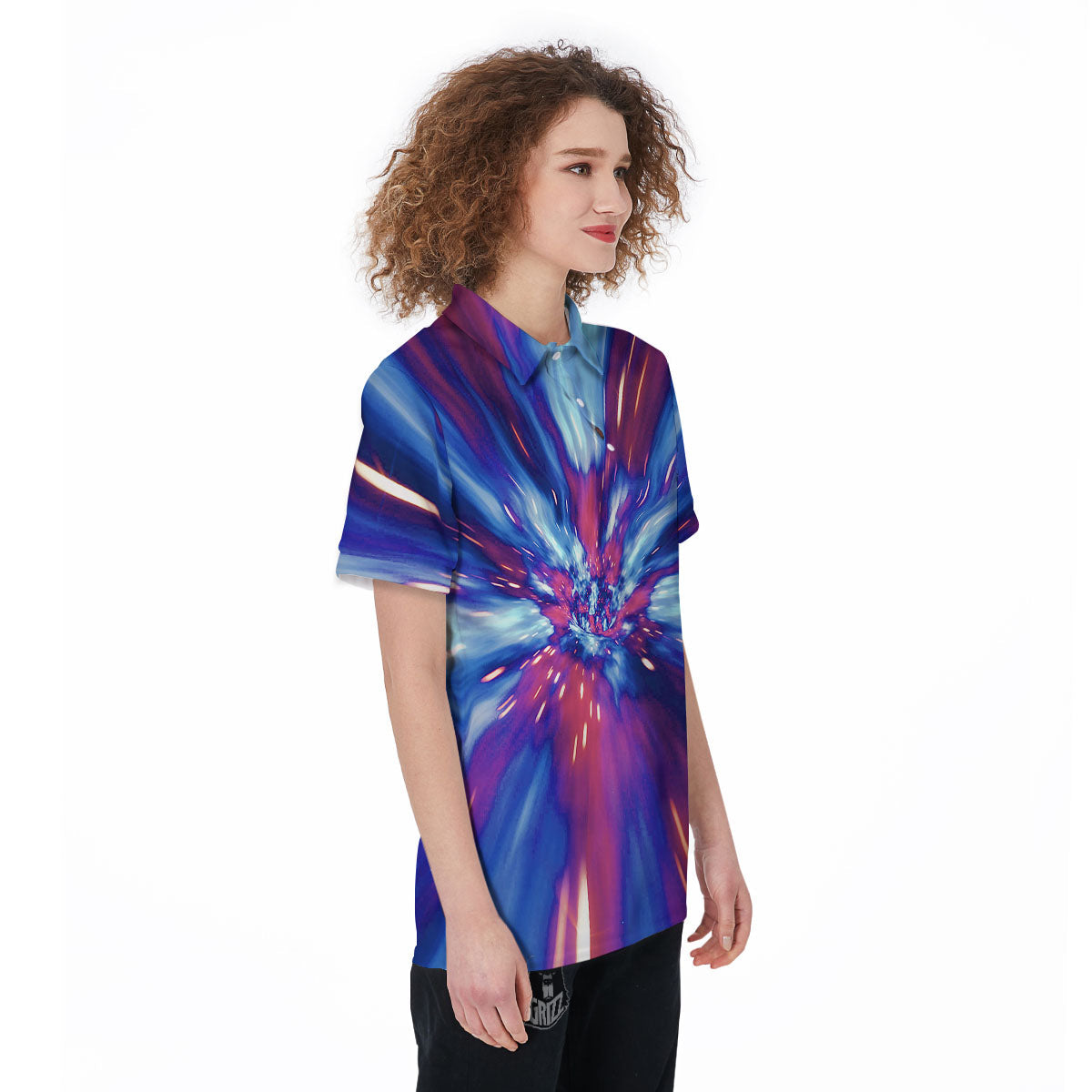 Lightspeed Galaxy Print Women's Golf Shirts-grizzshop
