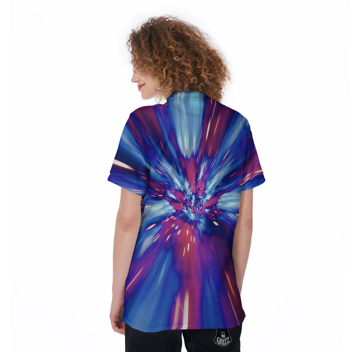 Lightspeed Galaxy Print Women's Golf Shirts-grizzshop
