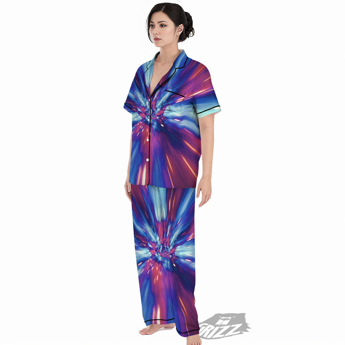 Lightspeed Galaxy Print Women's Pajamas Set-grizzshop