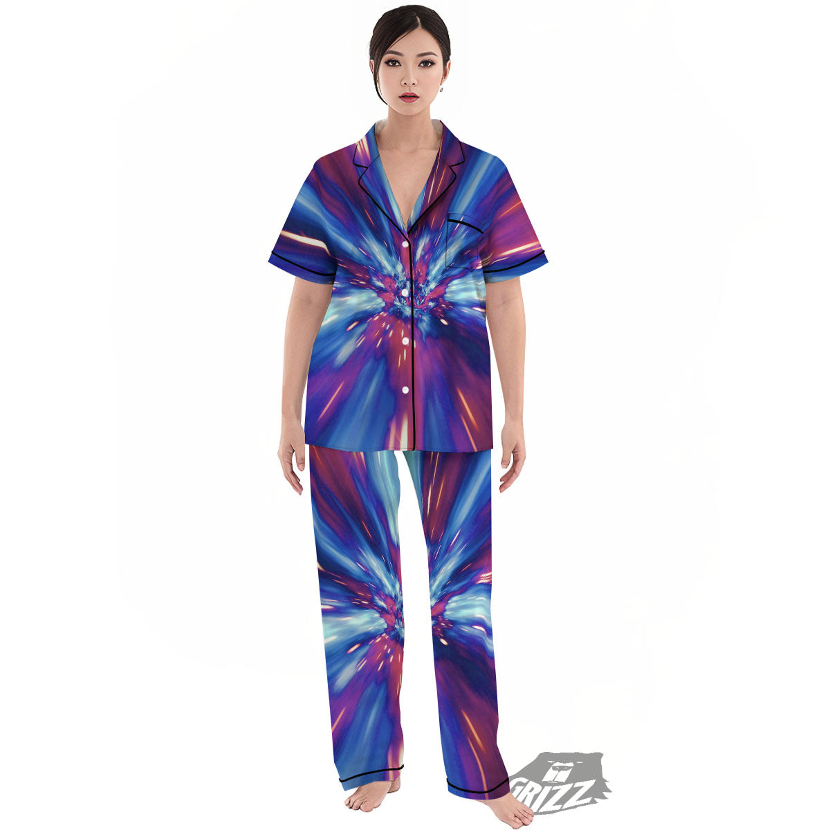 Lightspeed Galaxy Print Women's Pajamas Set-grizzshop