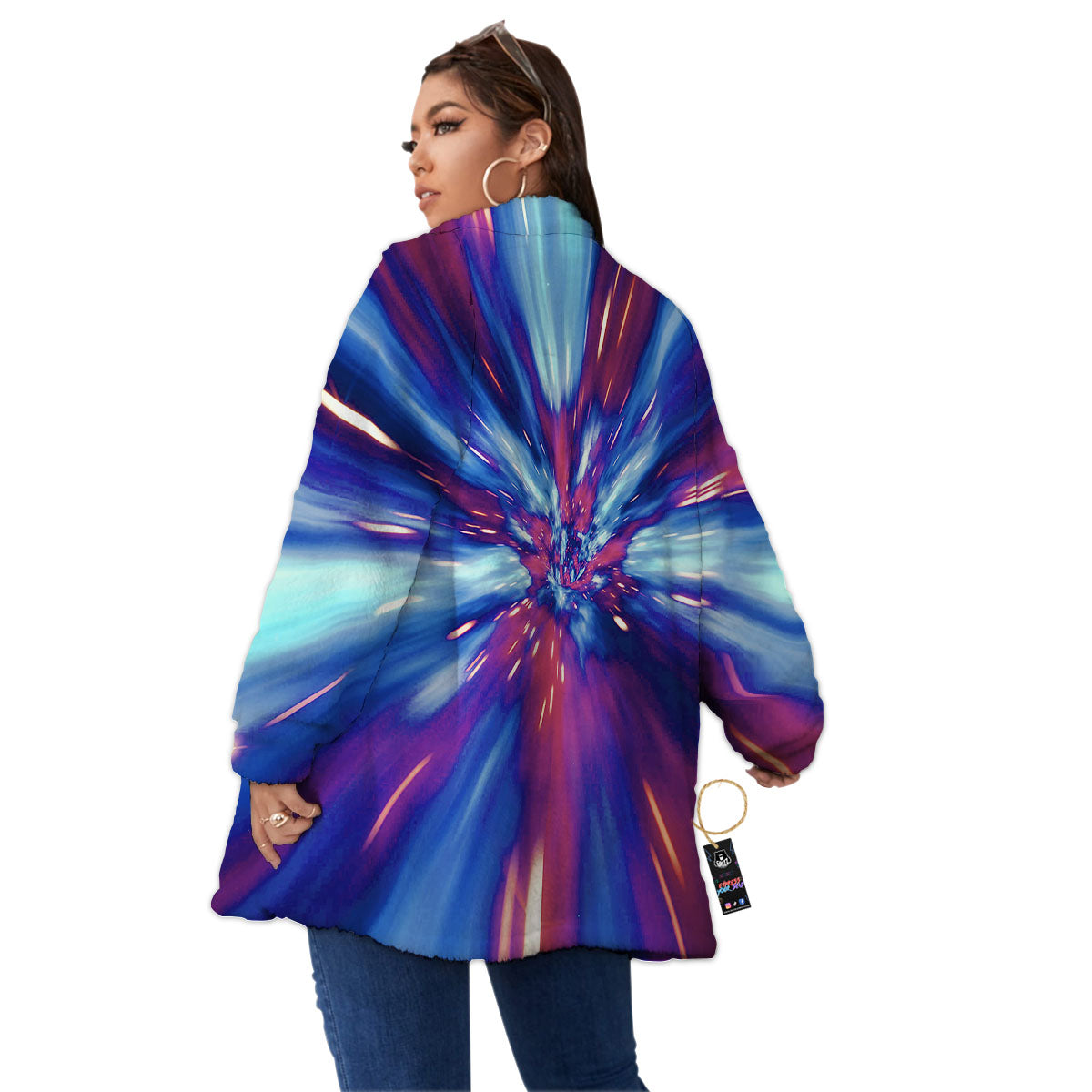 Lightspeed Galaxy Print Women's Sherpa Jacket-grizzshop