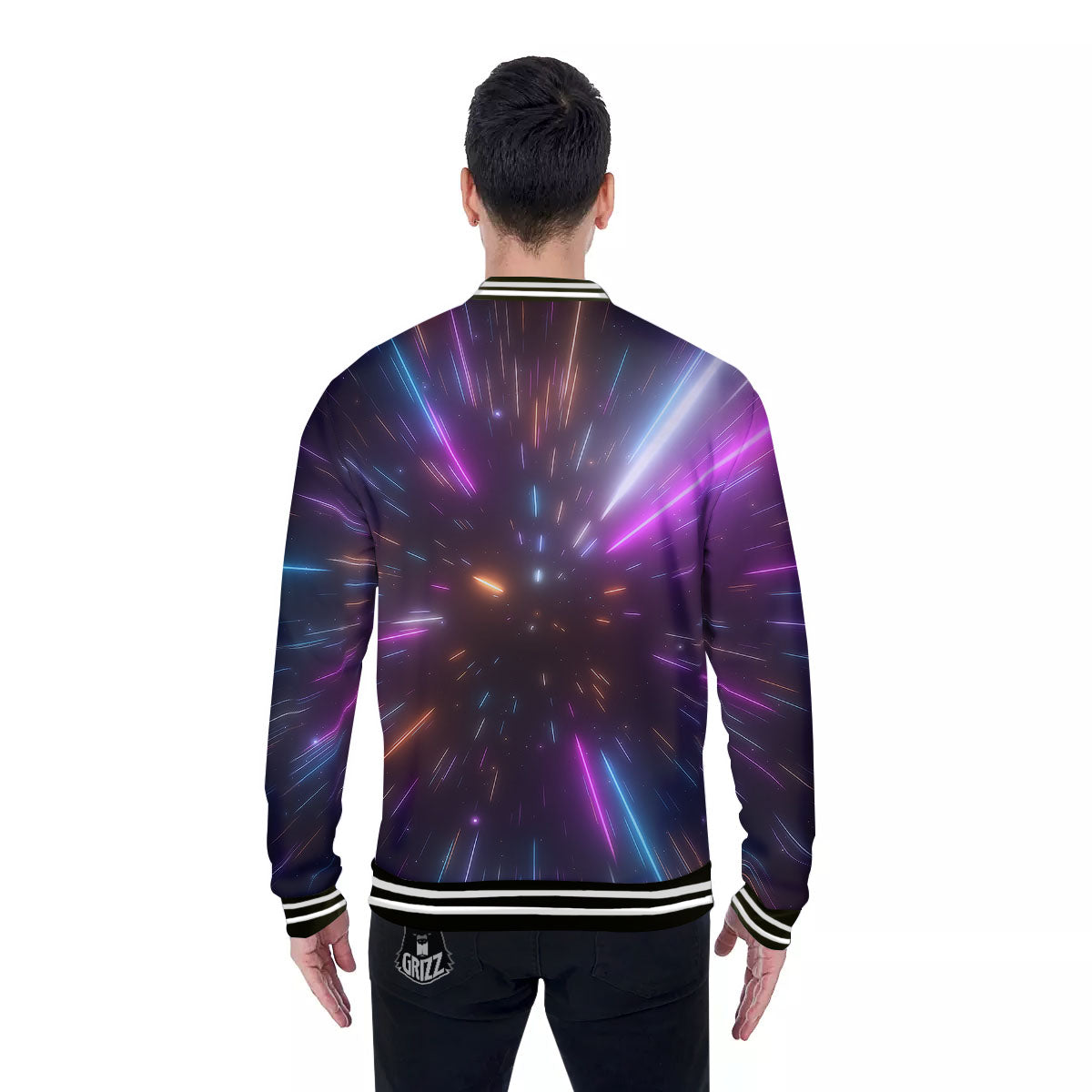 Lightspeed Hyperspace Print Baseball Jacket-grizzshop
