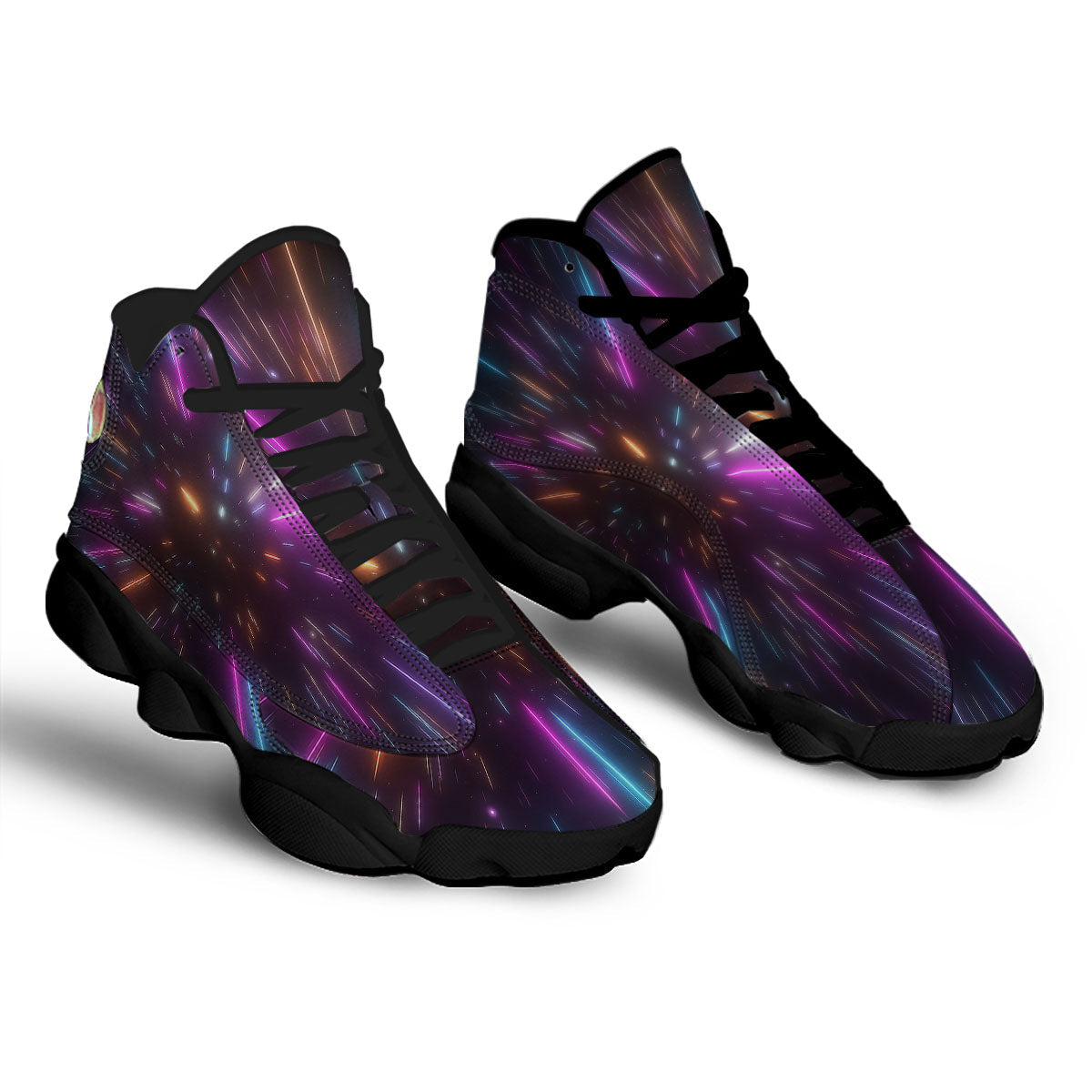 Lightspeed Hyperspace Print Black Basketball Shoes-grizzshop