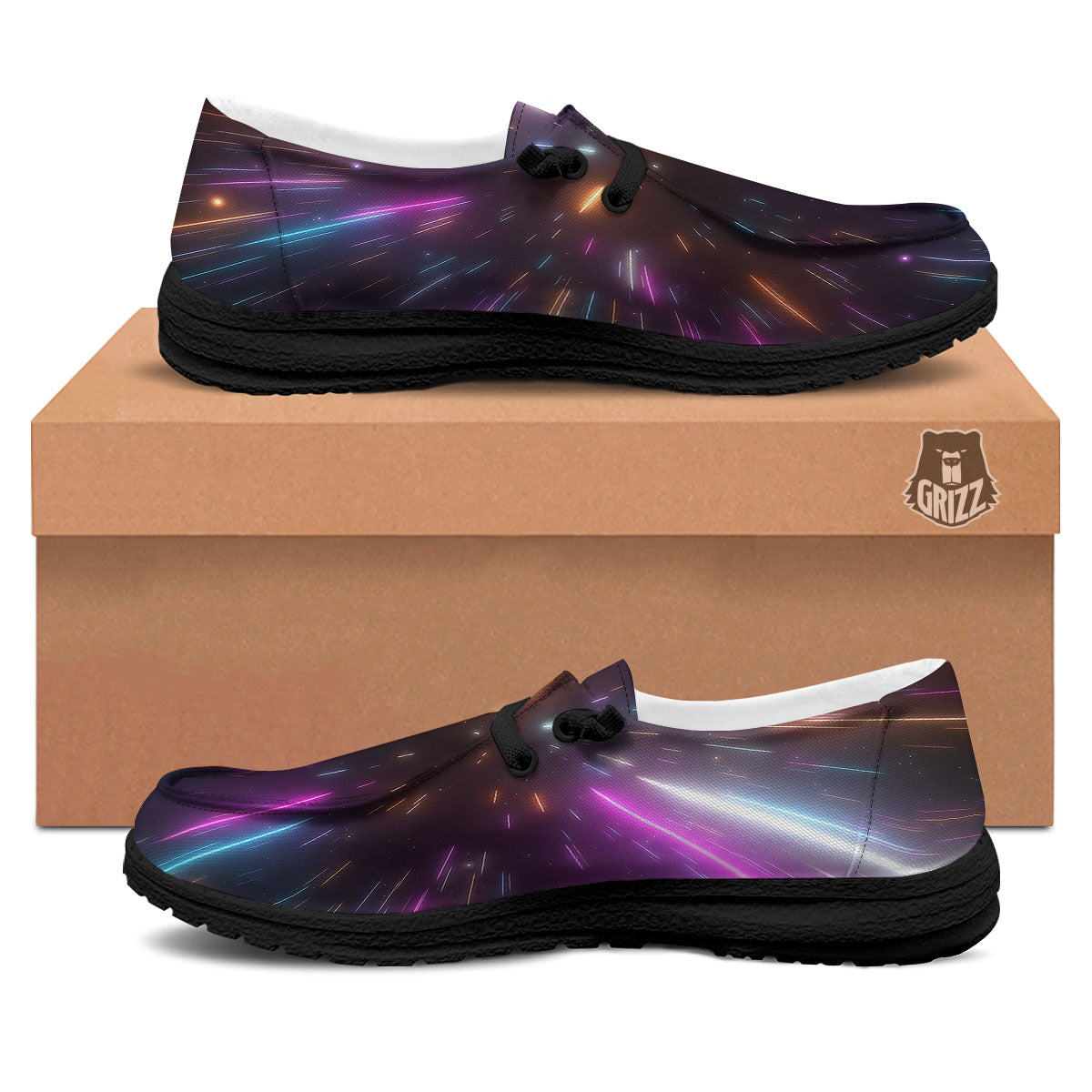 Lightspeed Hyperspace Print Black Loafers-grizzshop