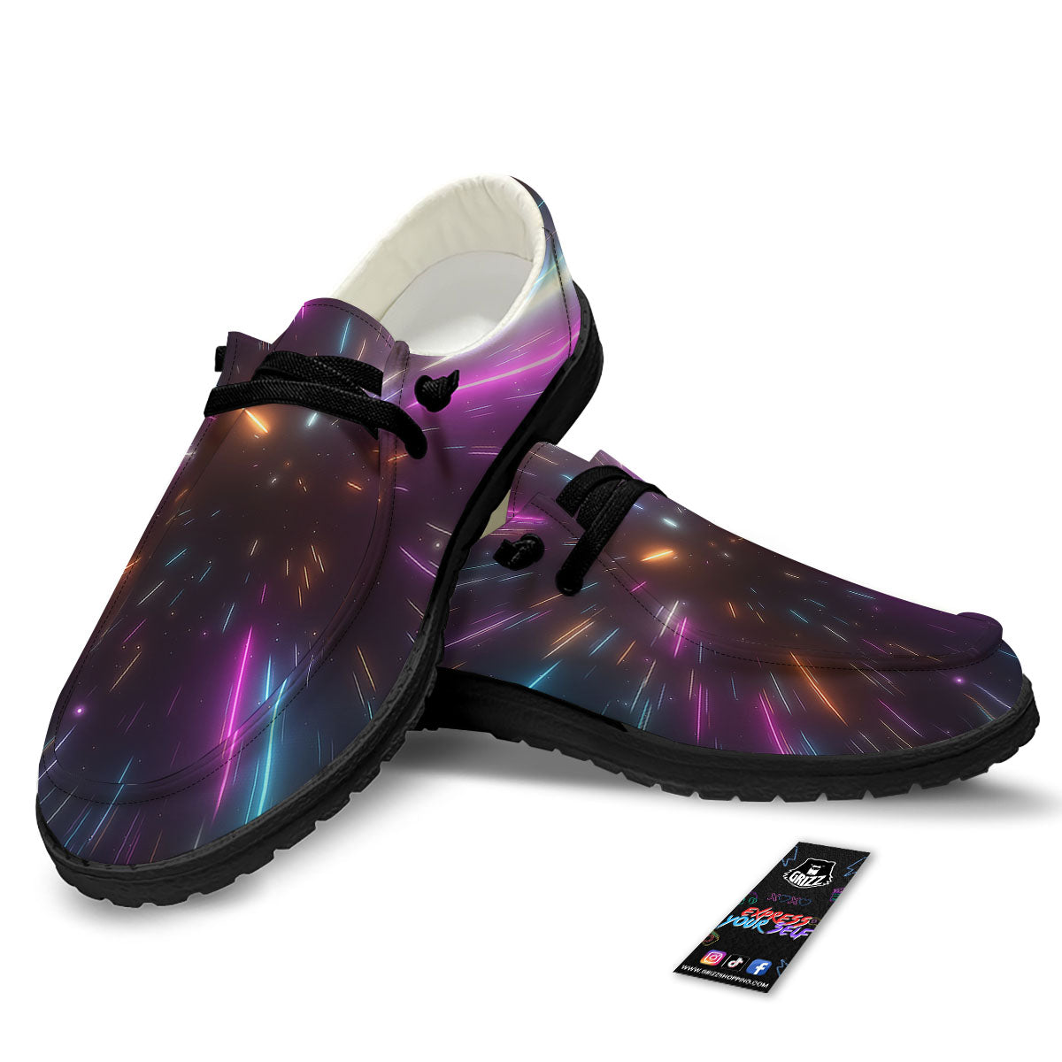 Lightspeed Hyperspace Print Black Loafers-grizzshop