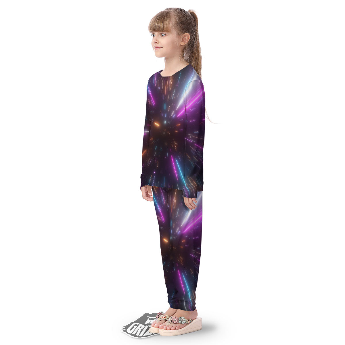 Lightspeed Hyperspace Print Kid's Pajamas-grizzshop