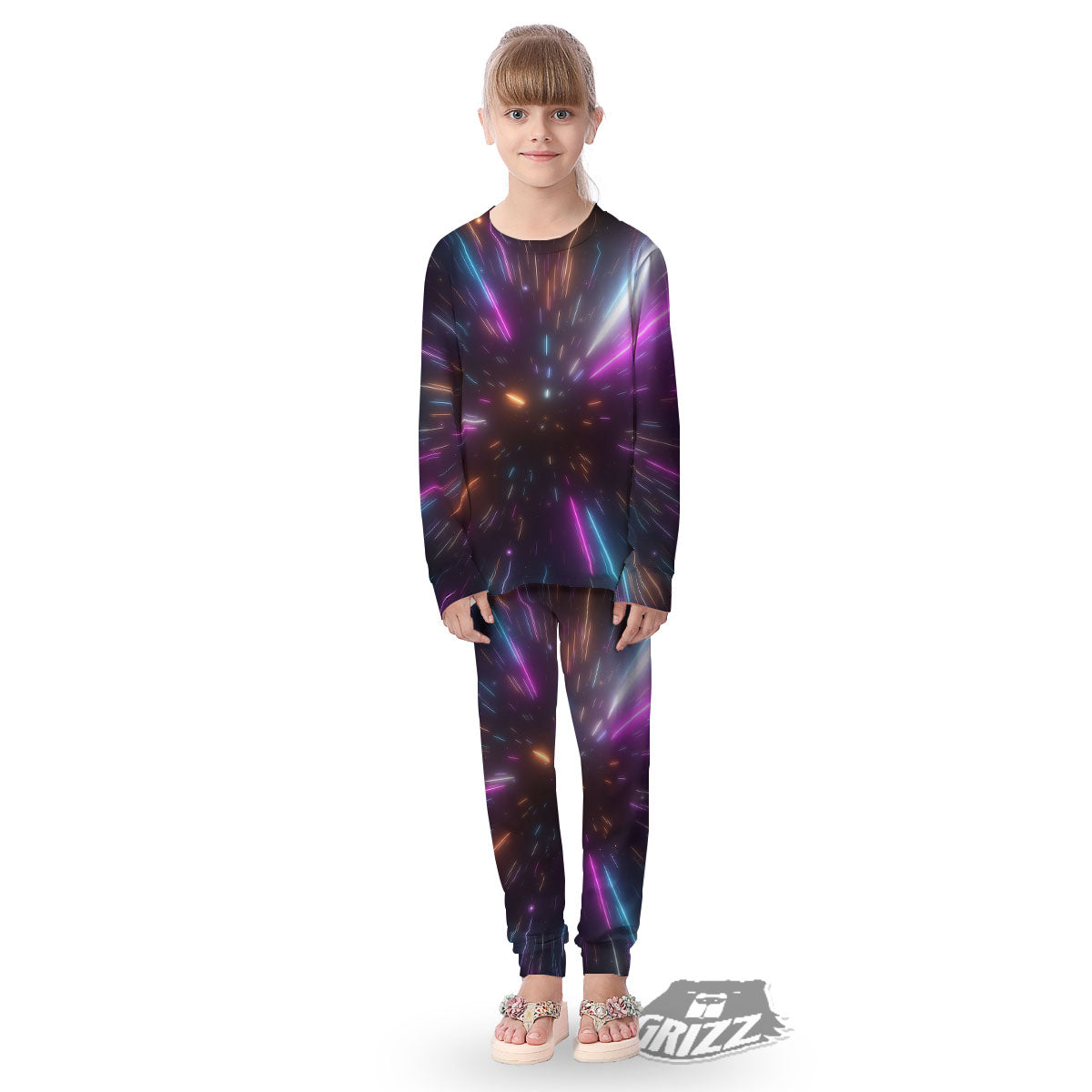 Lightspeed Hyperspace Print Kid's Pajamas-grizzshop