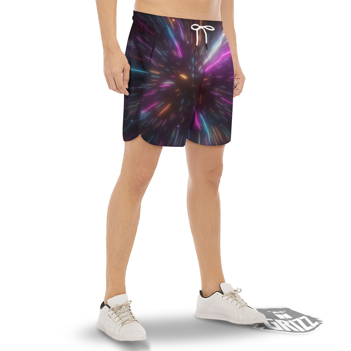 Lightspeed Hyperspace Print Men's Gym Shorts-grizzshop
