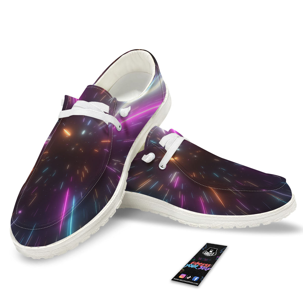 Lightspeed Hyperspace Print White Loafers-grizzshop