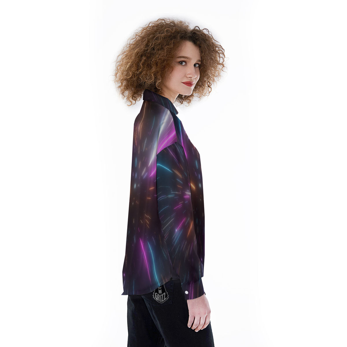 Lightspeed Hyperspace Print Women's Long Sleeve Shirts-grizzshop