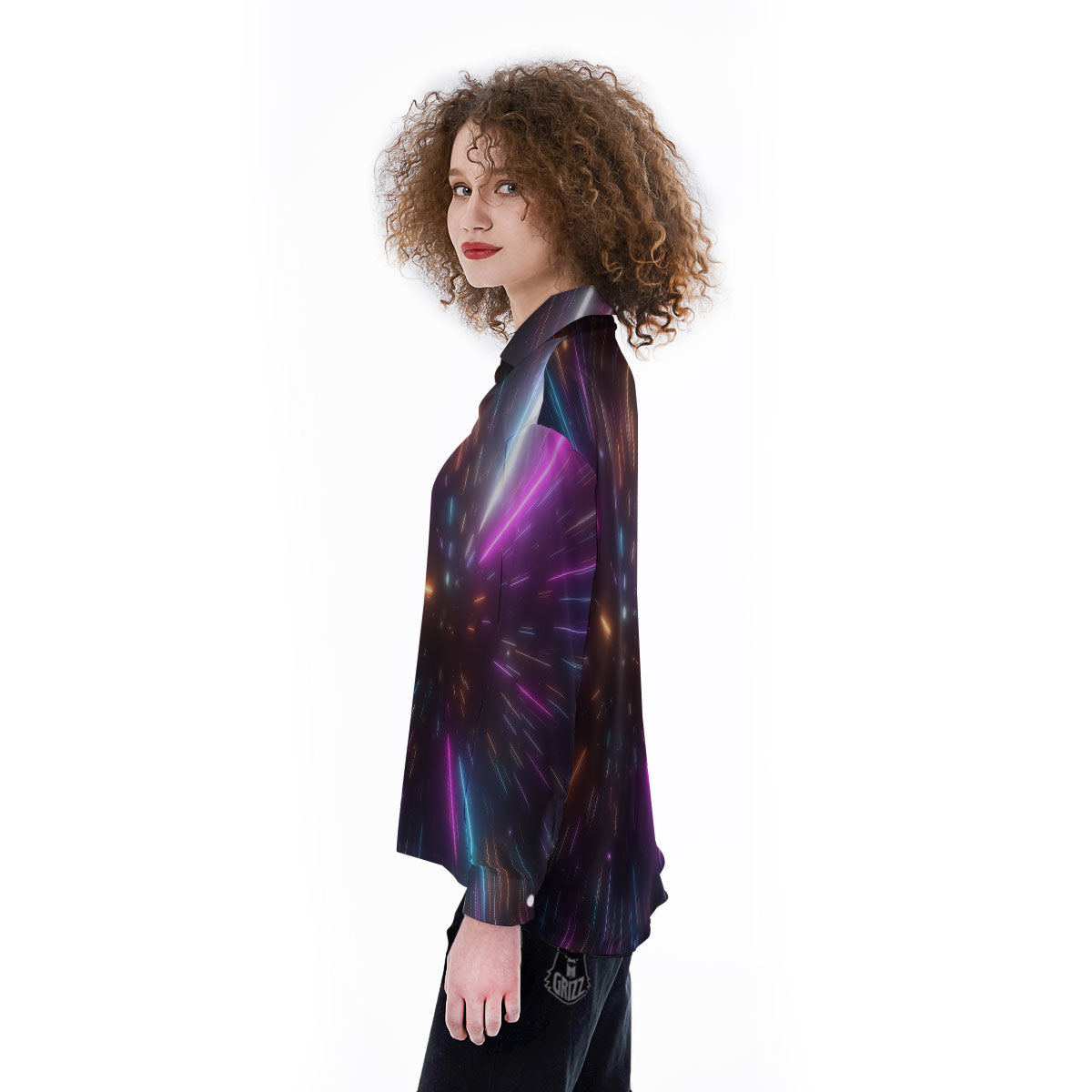 Lightspeed Hyperspace Print Women's Long Sleeve Shirts-grizzshop