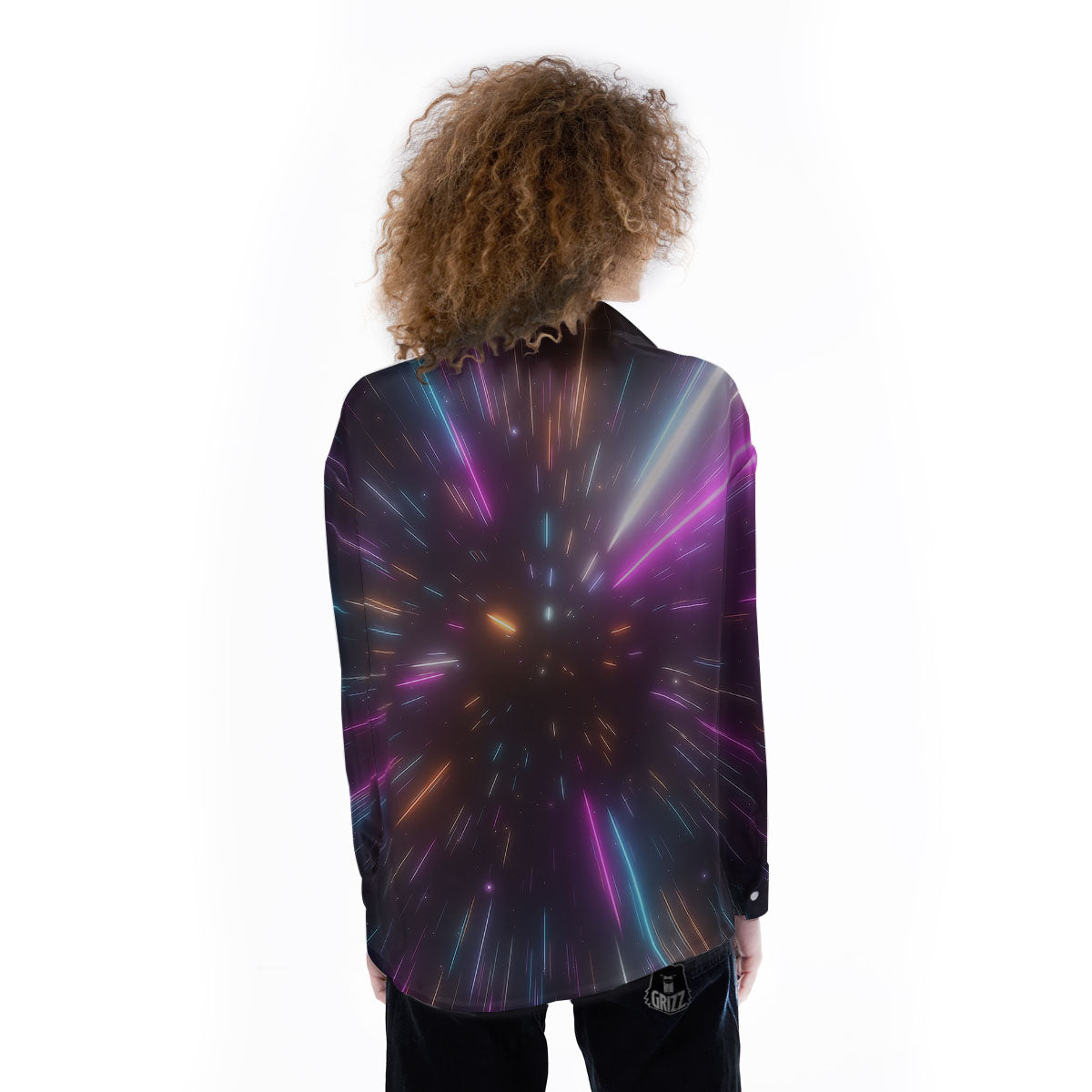 Lightspeed Hyperspace Print Women's Long Sleeve Shirts-grizzshop