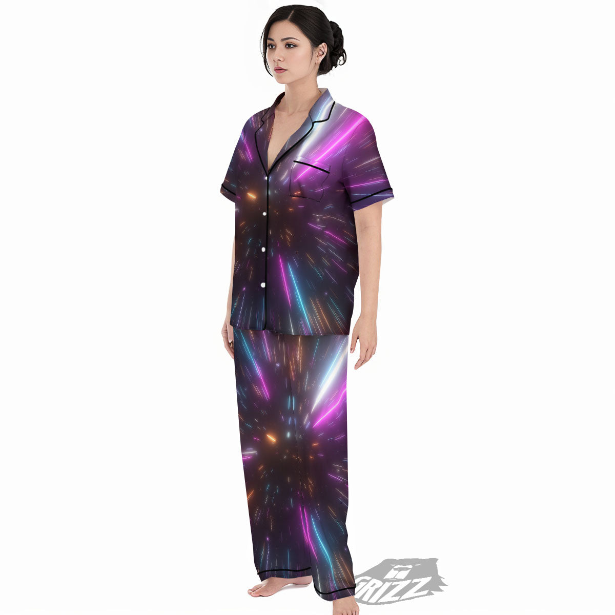 Lightspeed Hyperspace Print Women's Pajamas Set-grizzshop