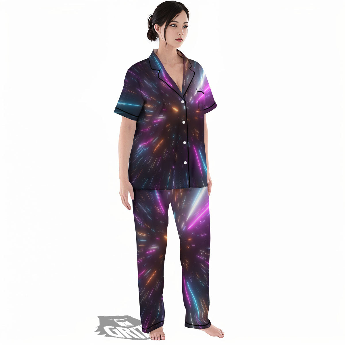 Lightspeed Hyperspace Print Women's Pajamas Set-grizzshop