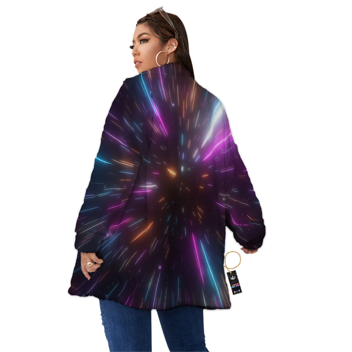 Lightspeed Hyperspace Print Women's Sherpa Jacket-grizzshop