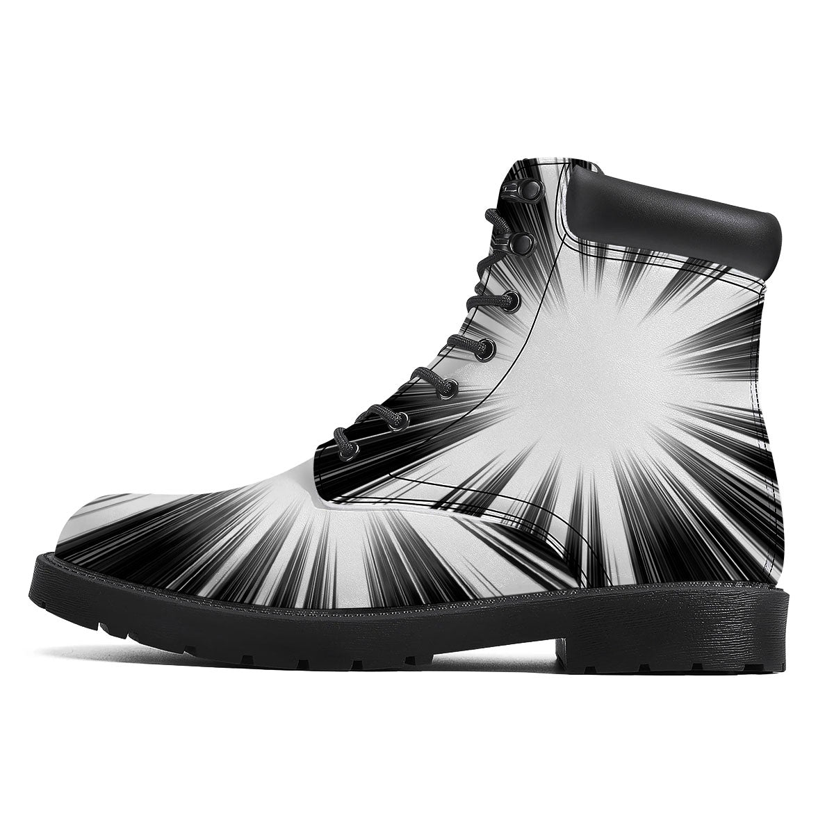 Lightspeed White And Black Print Boots-grizzshop