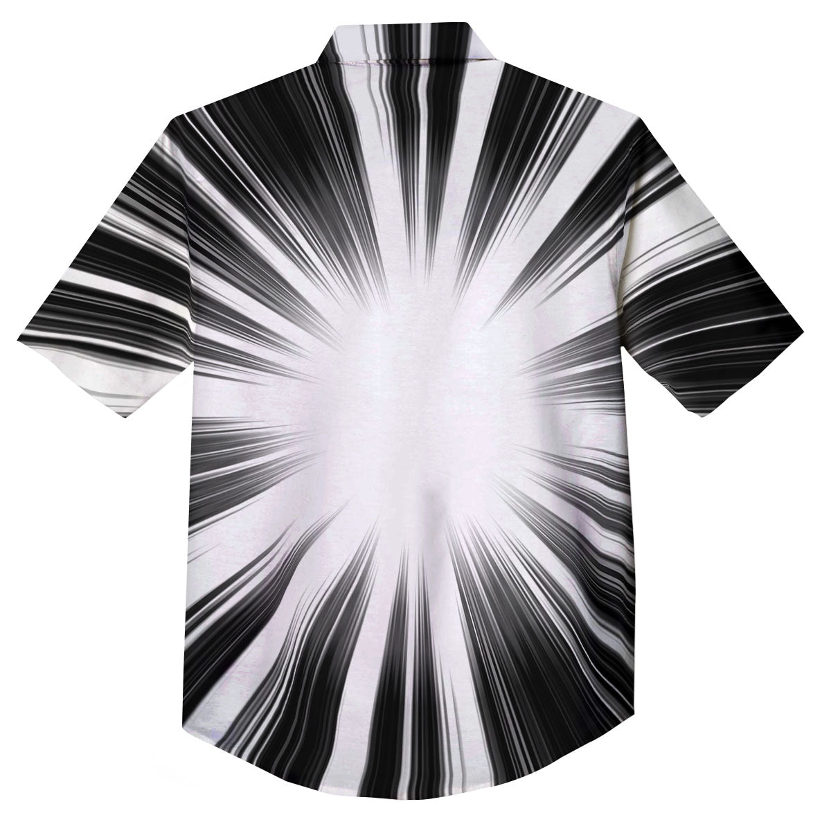 Lightspeed White And Black Print Button Up Shirt-grizzshop