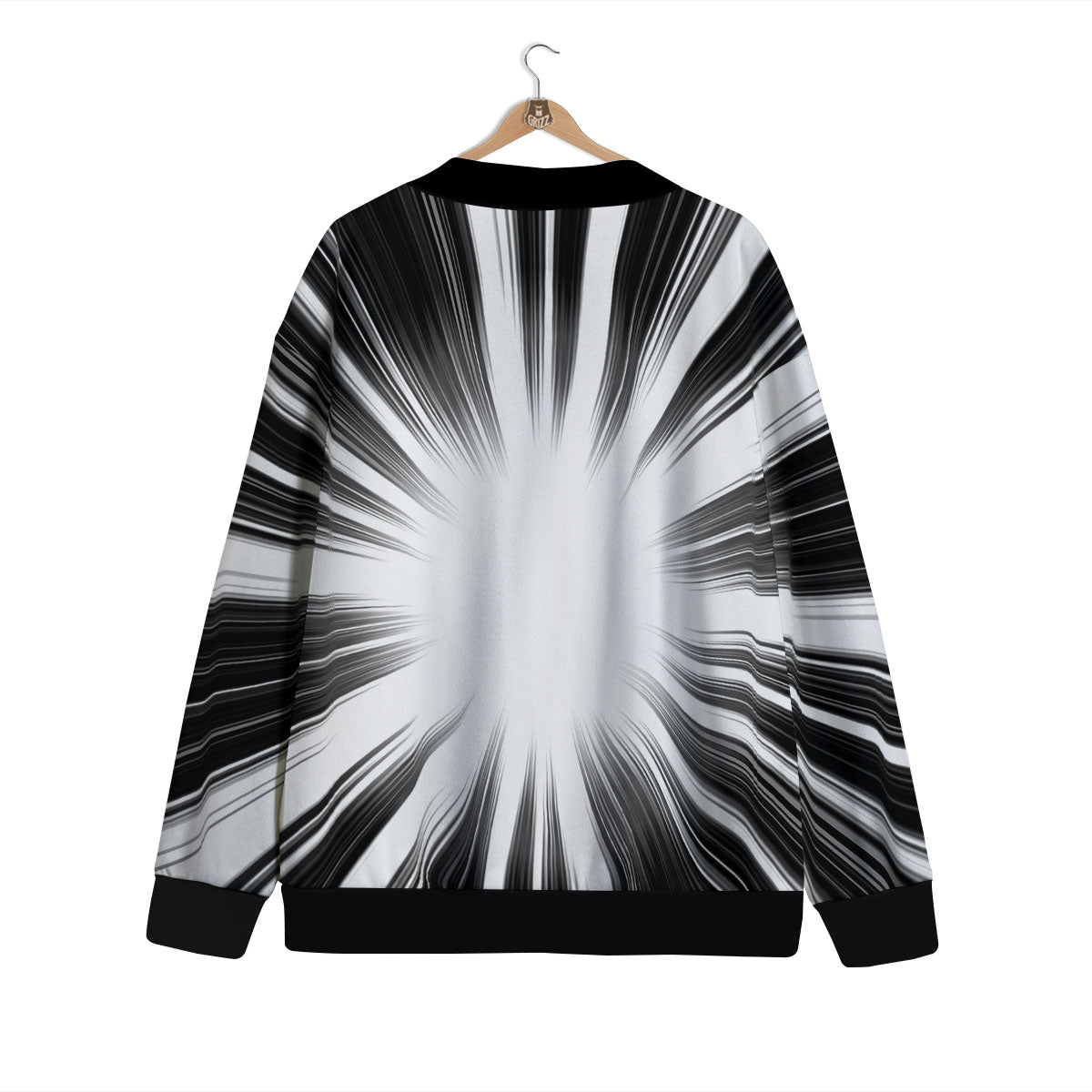 Lightspeed White And Black Print Cardigan-grizzshop