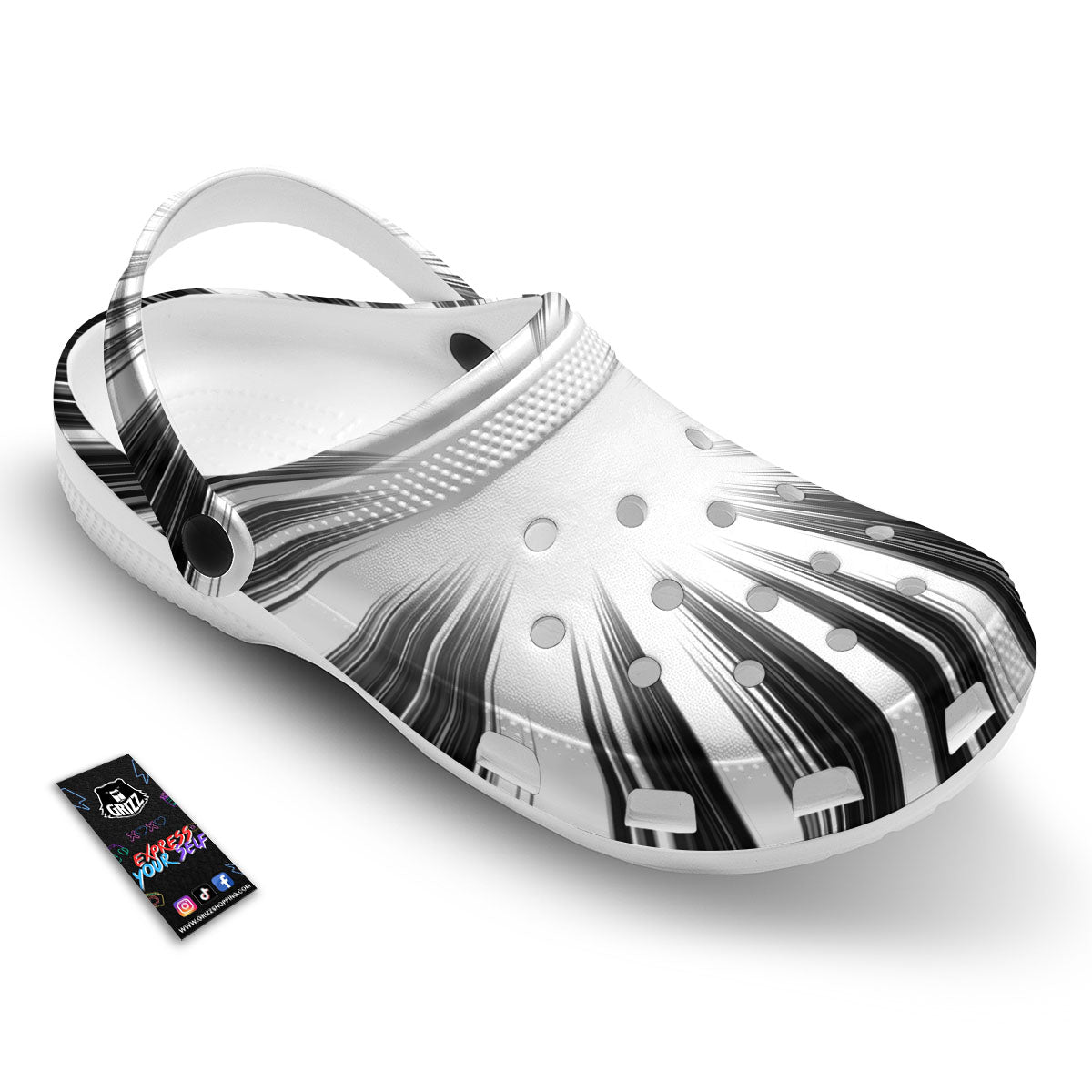 Lightspeed White And Black Print Clog-grizzshop