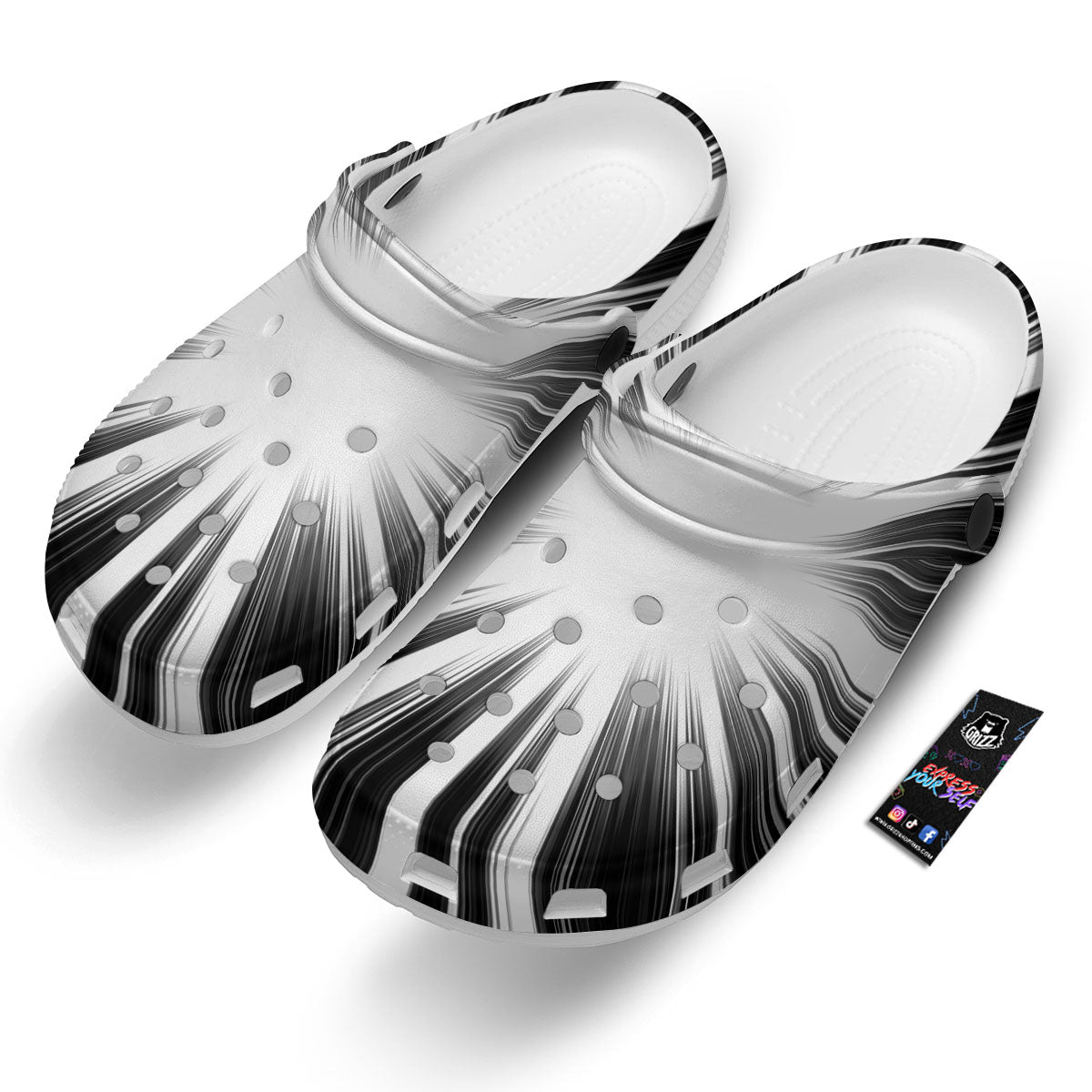 Lightspeed White And Black Print Clog-grizzshop