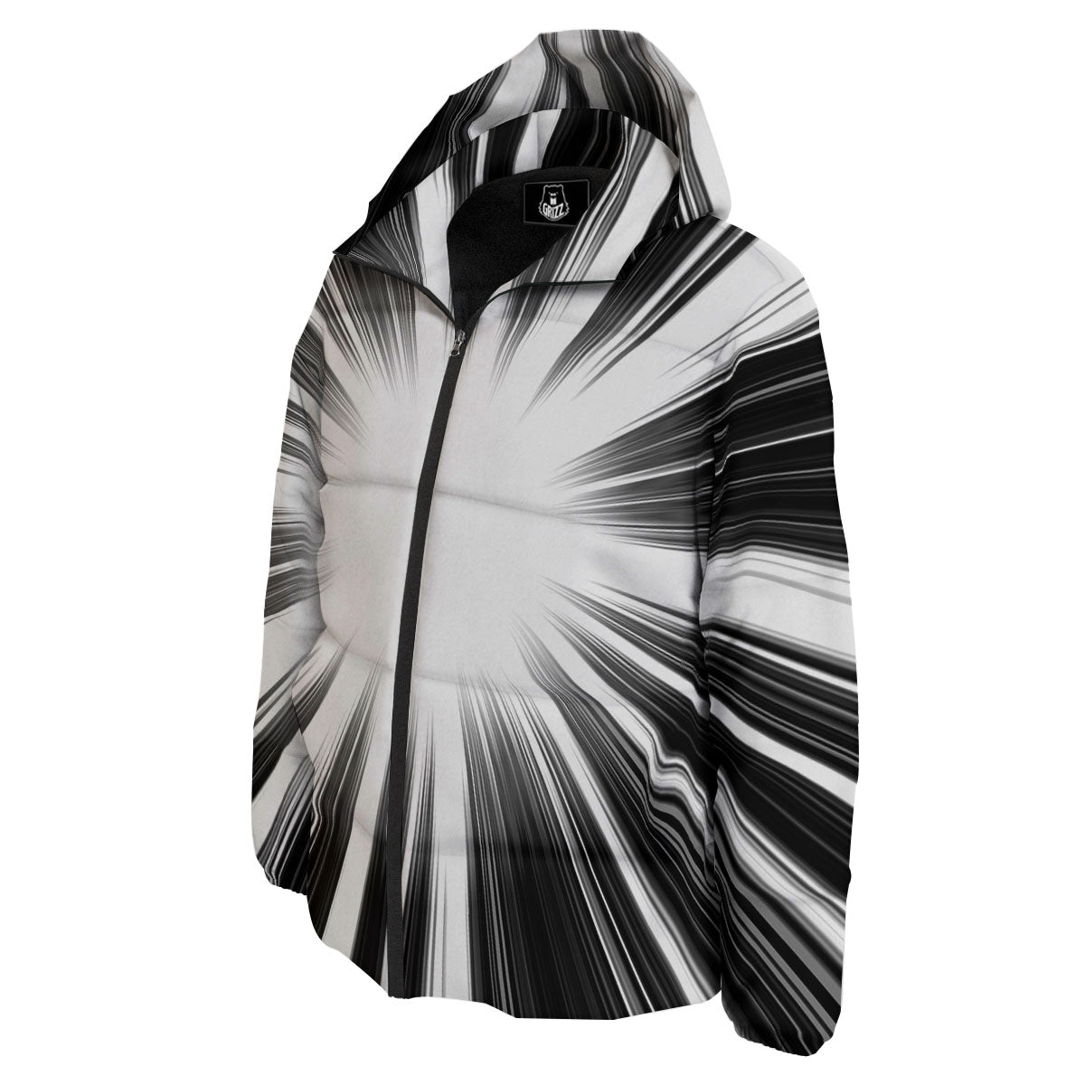 Lightspeed White And Black Print Down Jacket-grizzshop