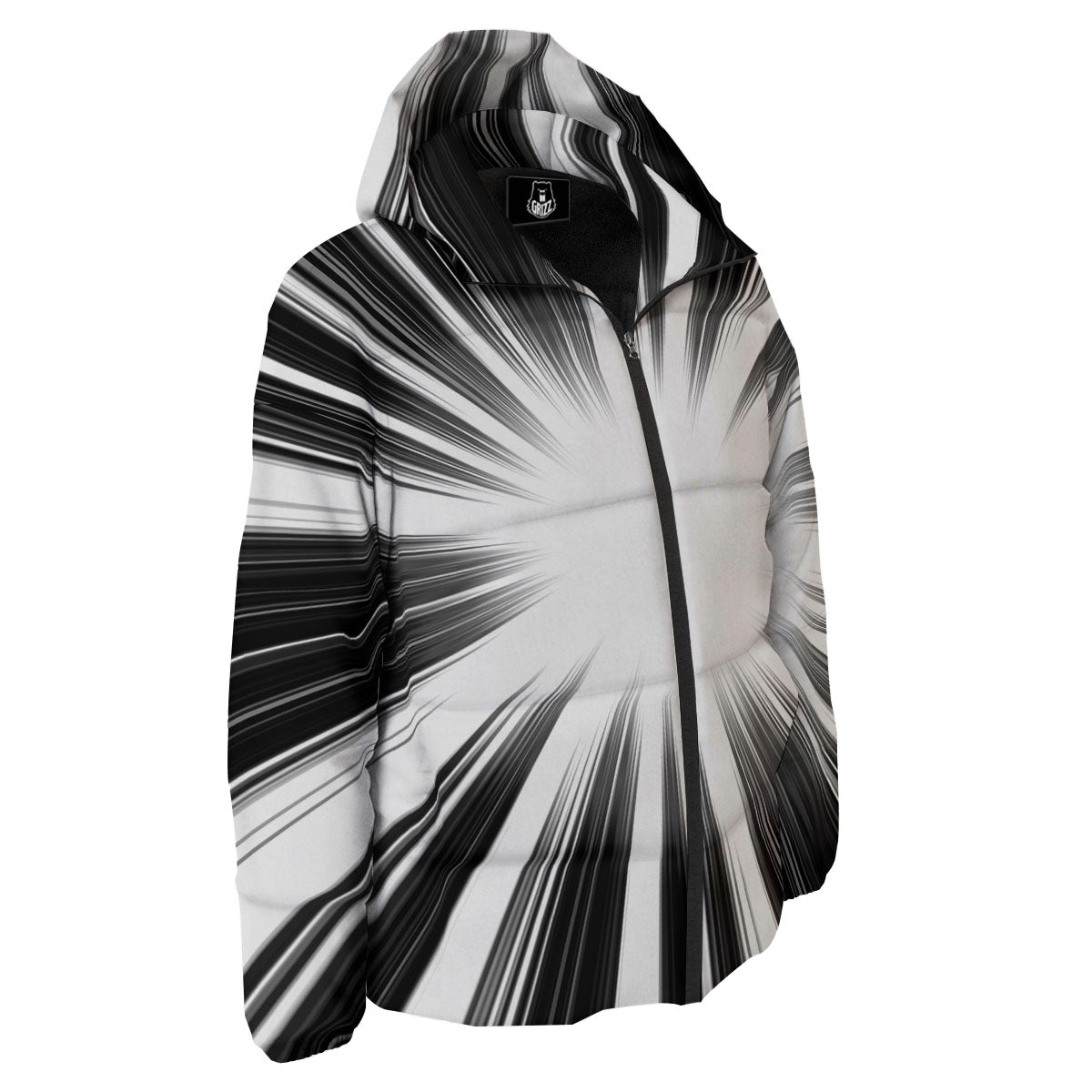 Lightspeed White And Black Print Down Jacket-grizzshop