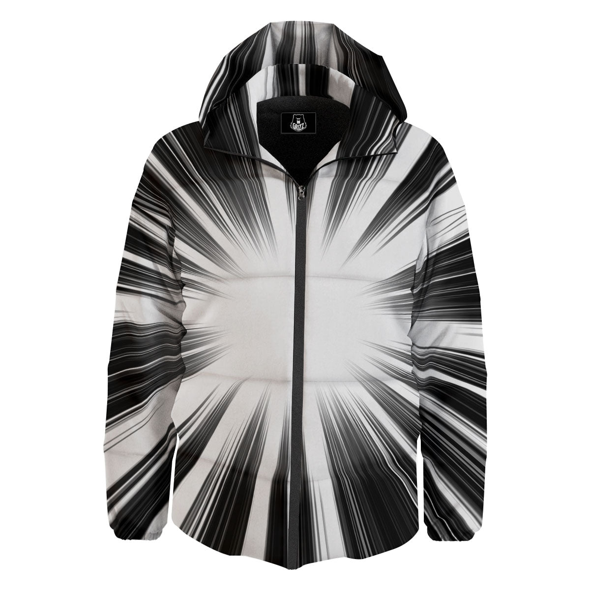Lightspeed White And Black Print Down Jacket-grizzshop