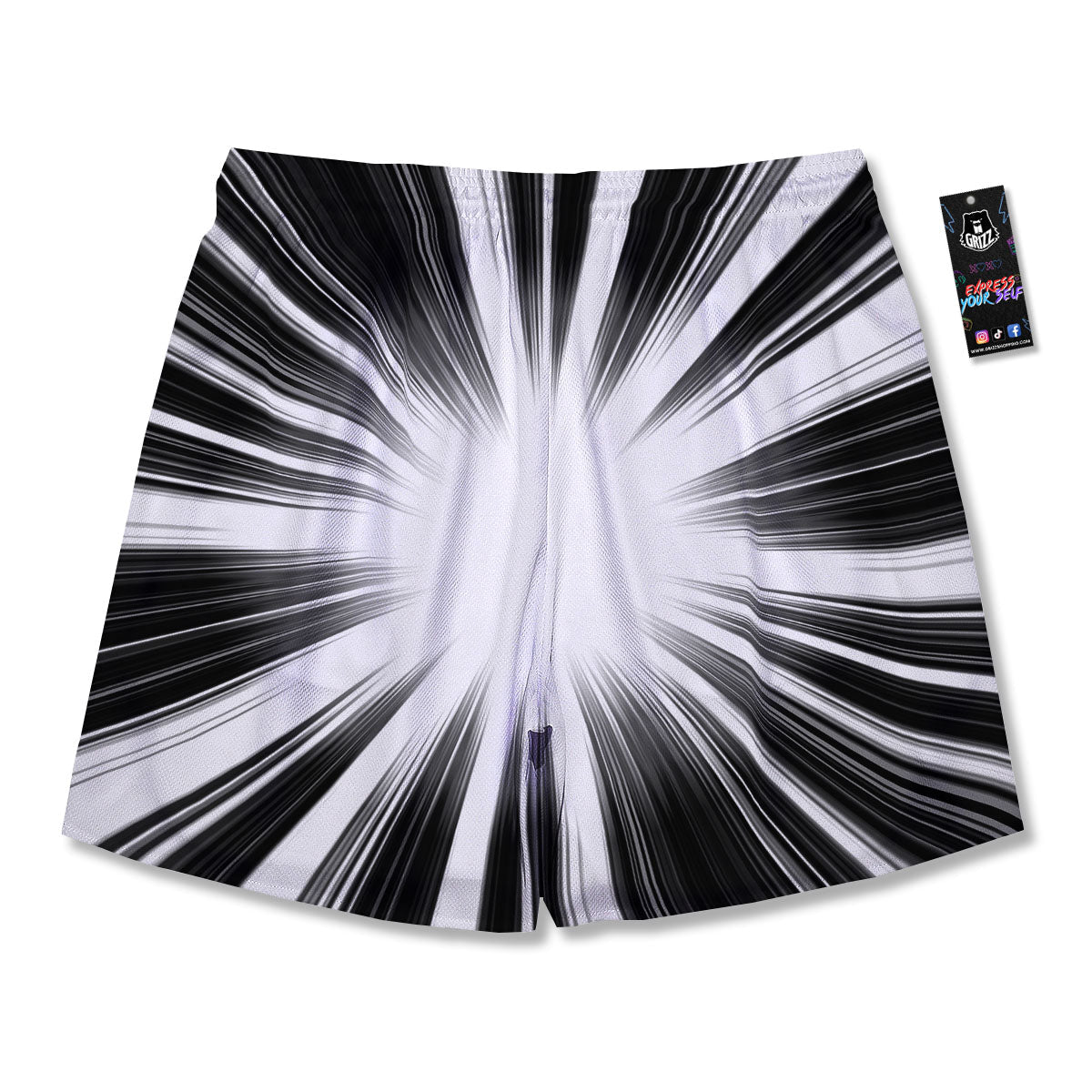 Lightspeed White And Black Print Men's Running Shorts-grizzshop