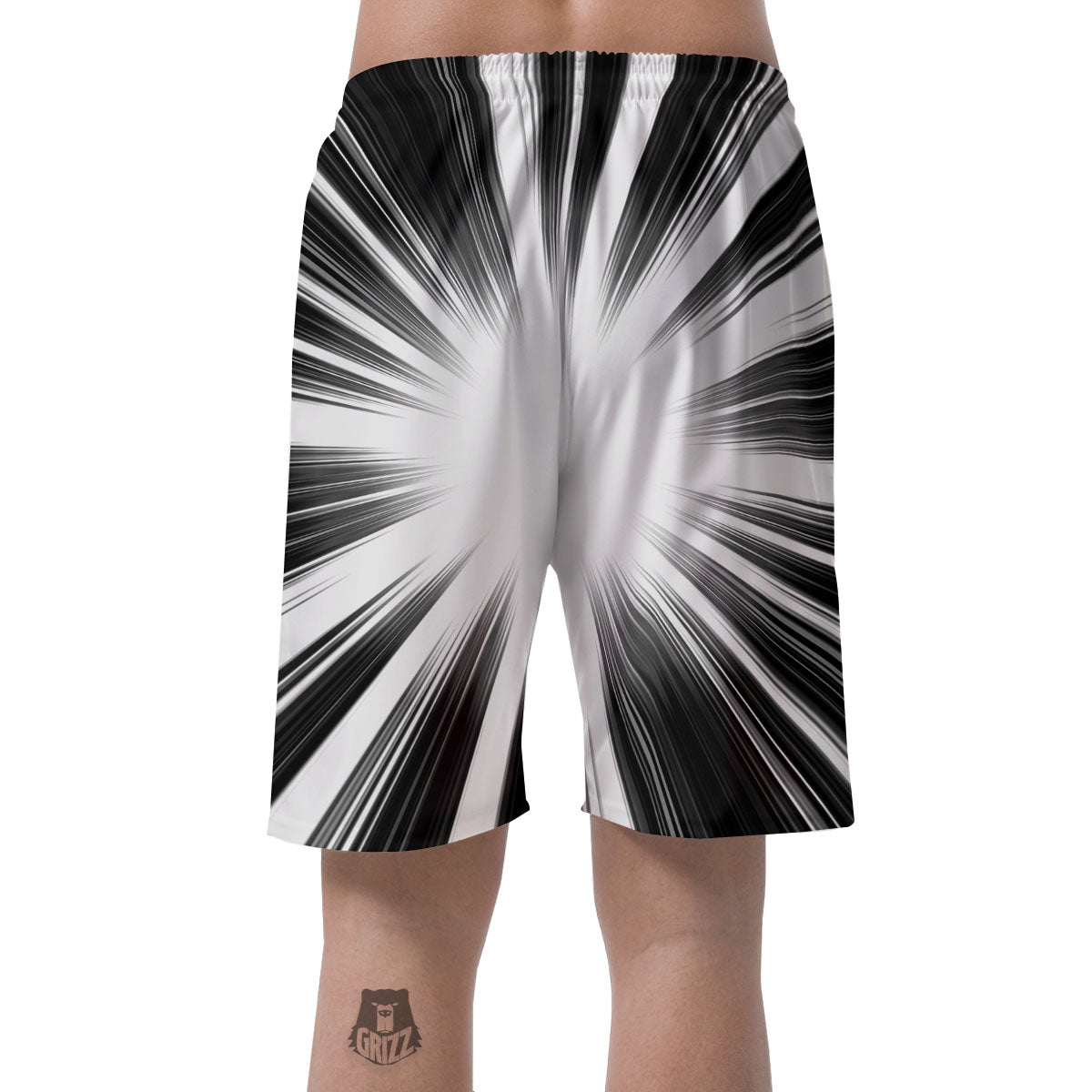 Lightspeed White And Black Print Men's Shorts-grizzshop