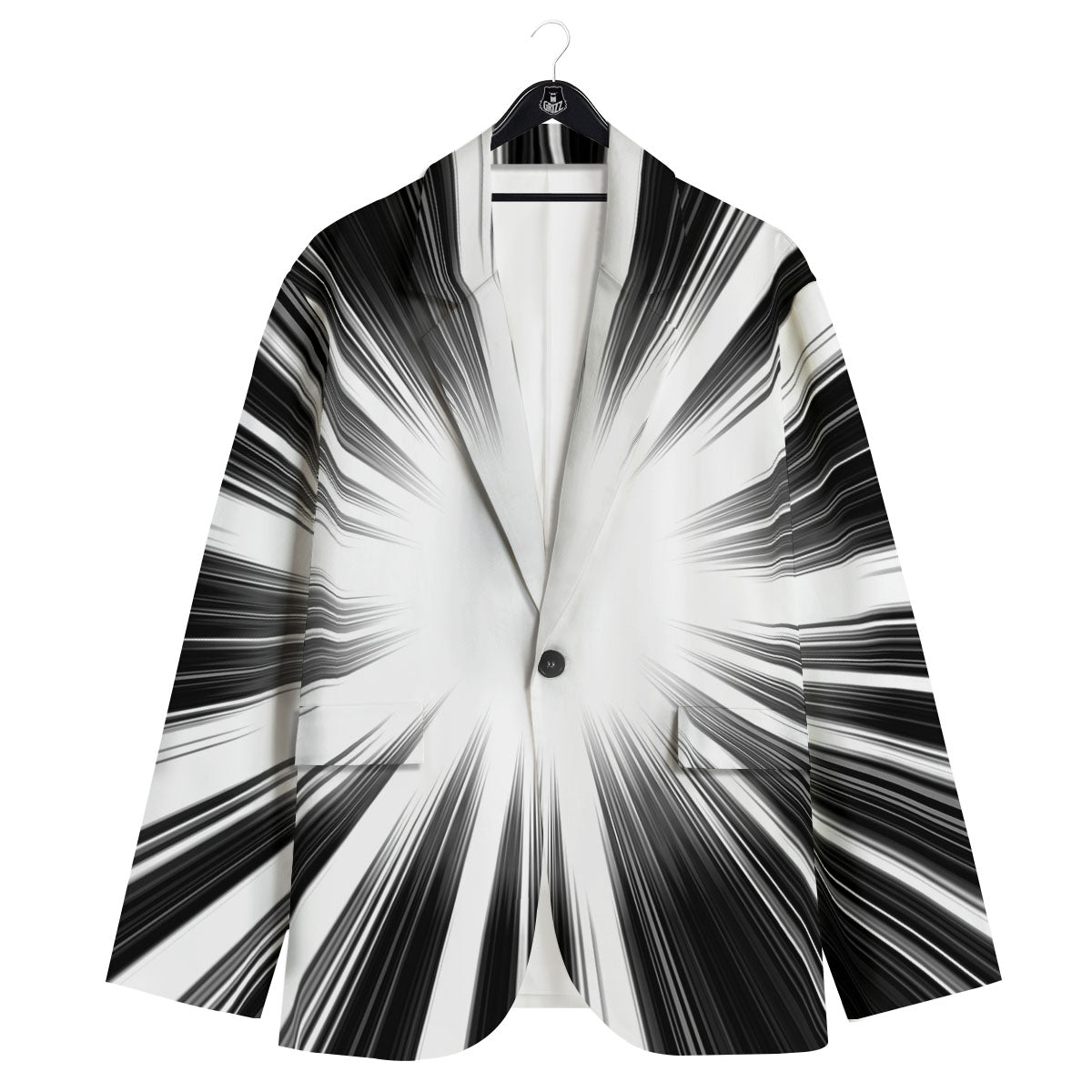 Lightspeed White And Black Print Men's Sport Coat-grizzshop