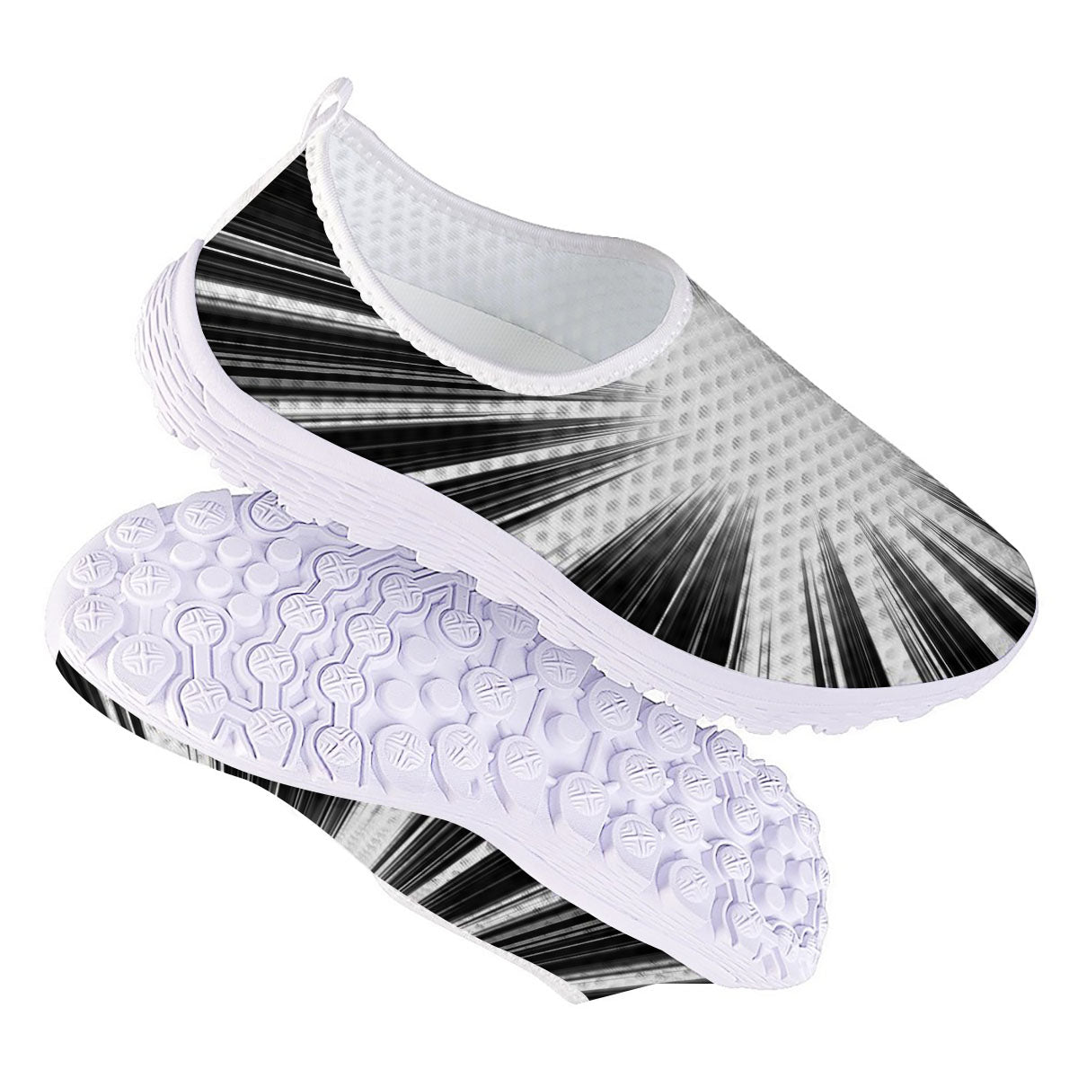 Lightspeed White And Black Print Nurse Shoes-grizzshop