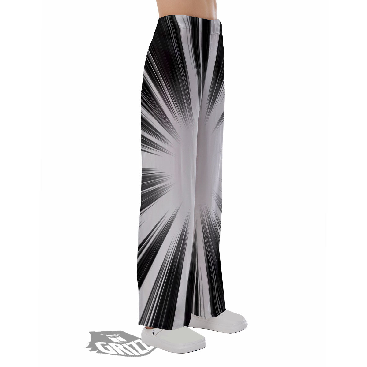 Lightspeed White And Black Print Pajama Pants-grizzshop