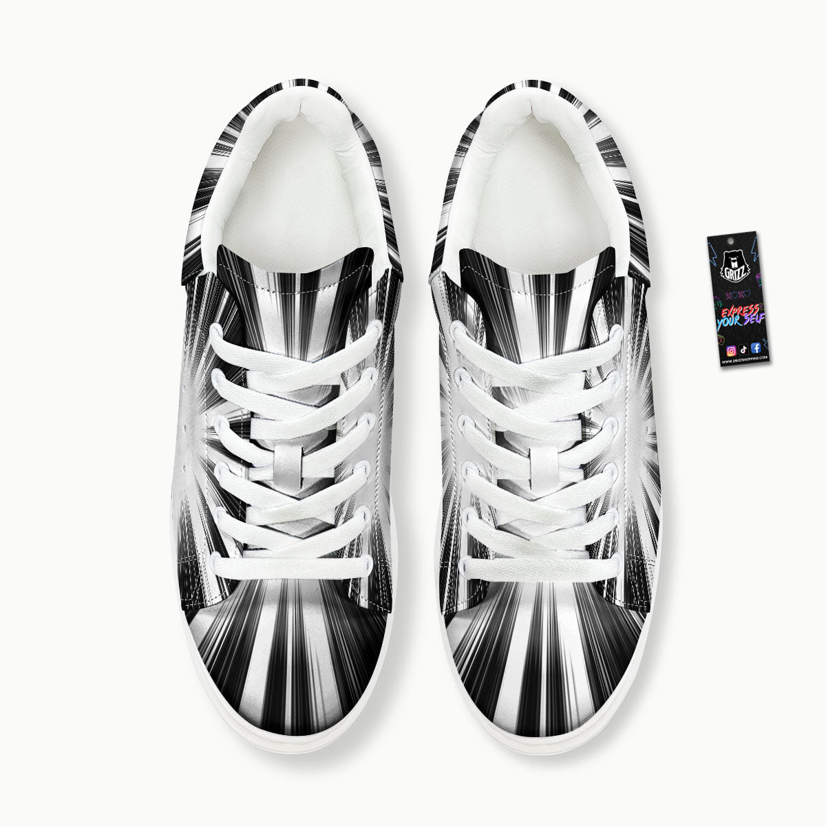 Lightspeed White And Black Print Platform Shoes-grizzshop