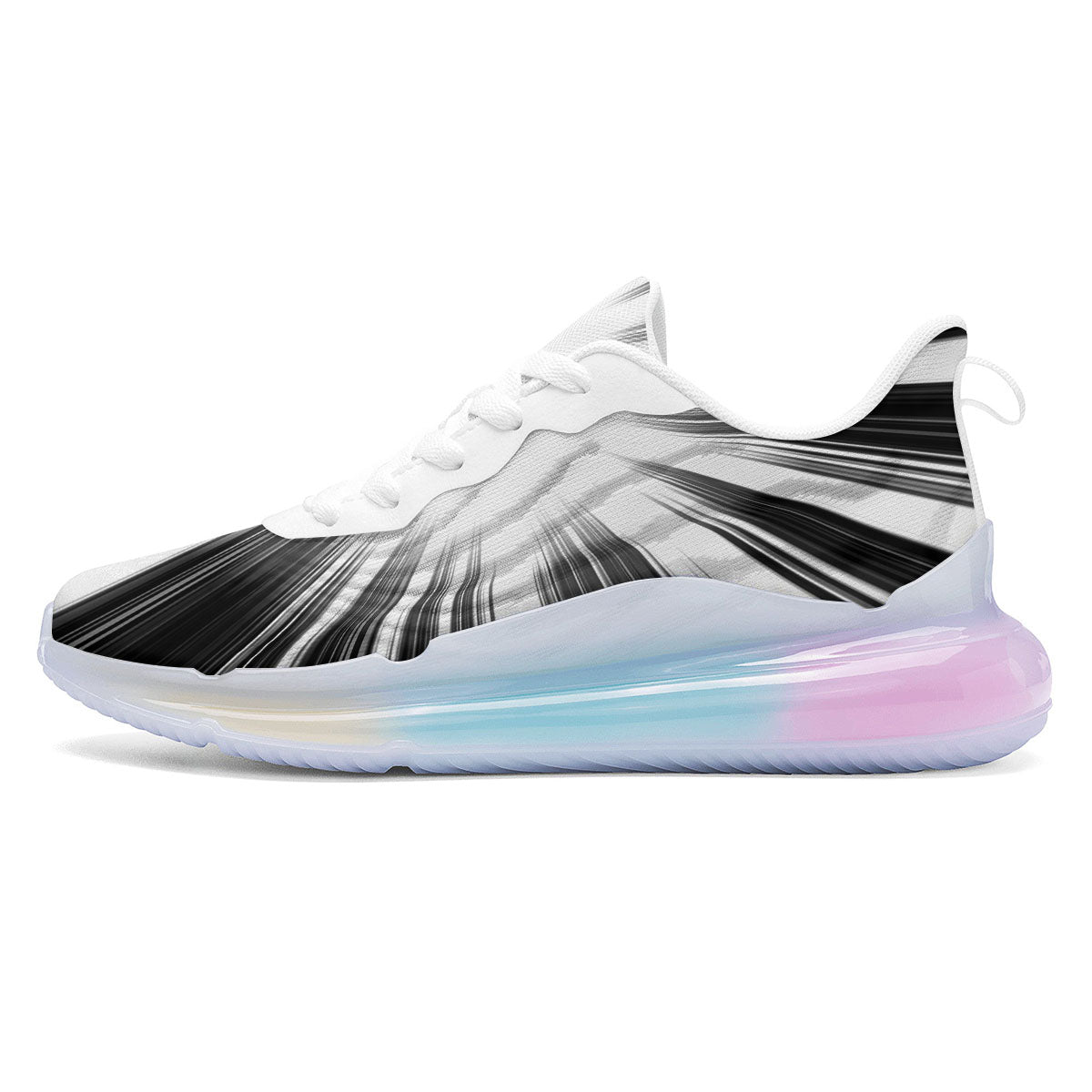 Lightspeed White And Black Print Running Sneakers-grizzshop