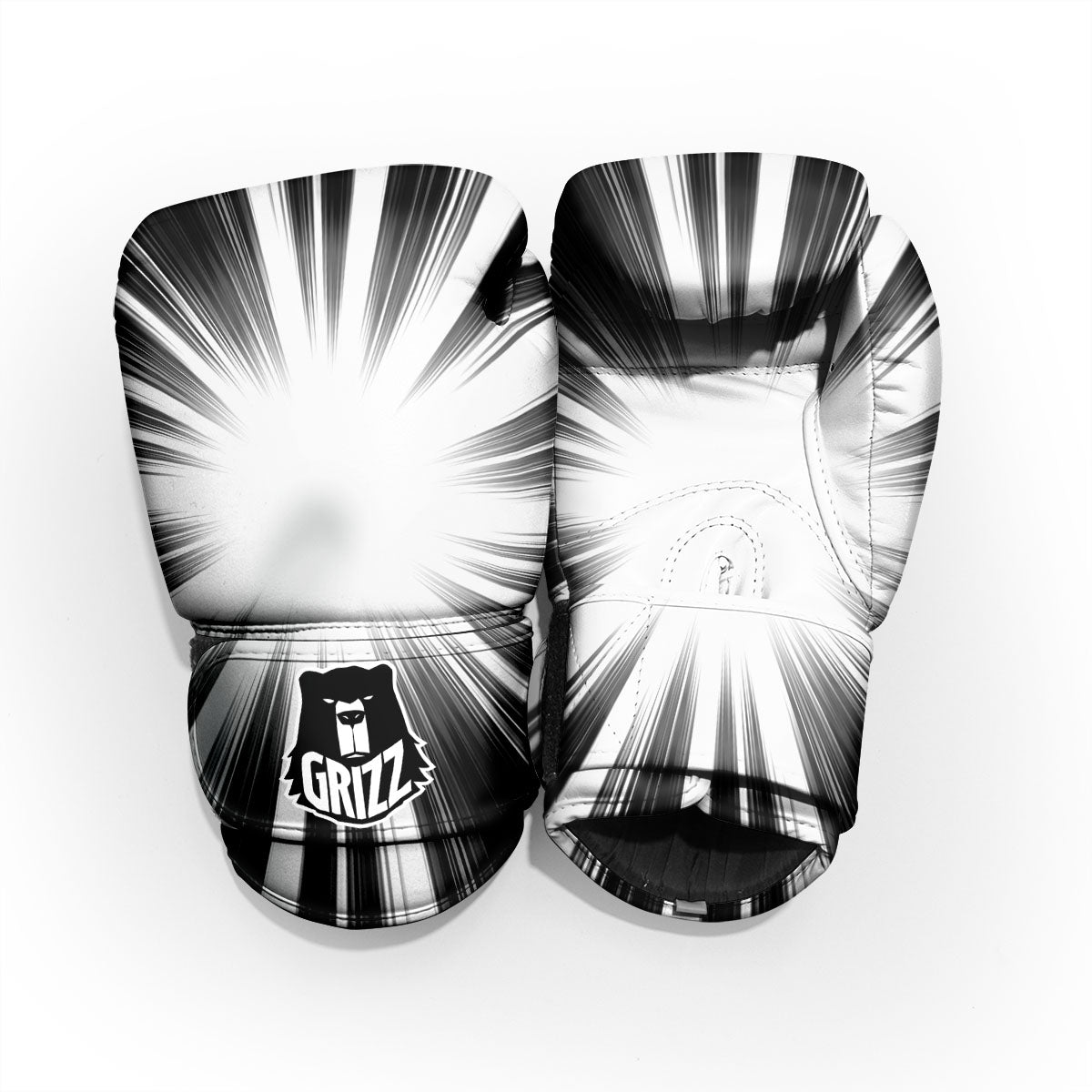 Lightspeed White And Black Print Pro Boxing Glove
