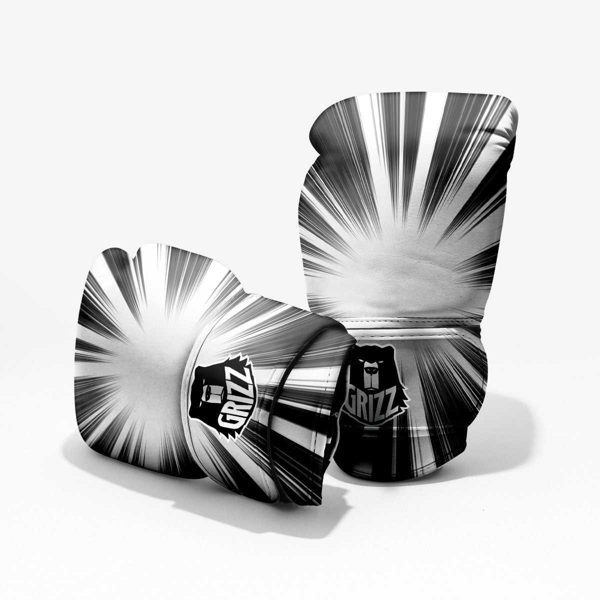 Lightspeed White And Black Print Pro Boxing Glove