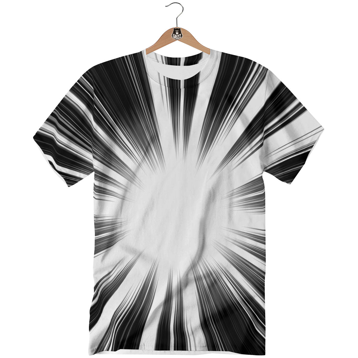 Lightspeed White And Black Print T-Shirt-grizzshop