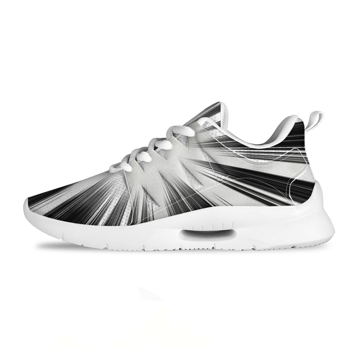 Lightspeed White And Black Print Tennis Shoes-grizzshop