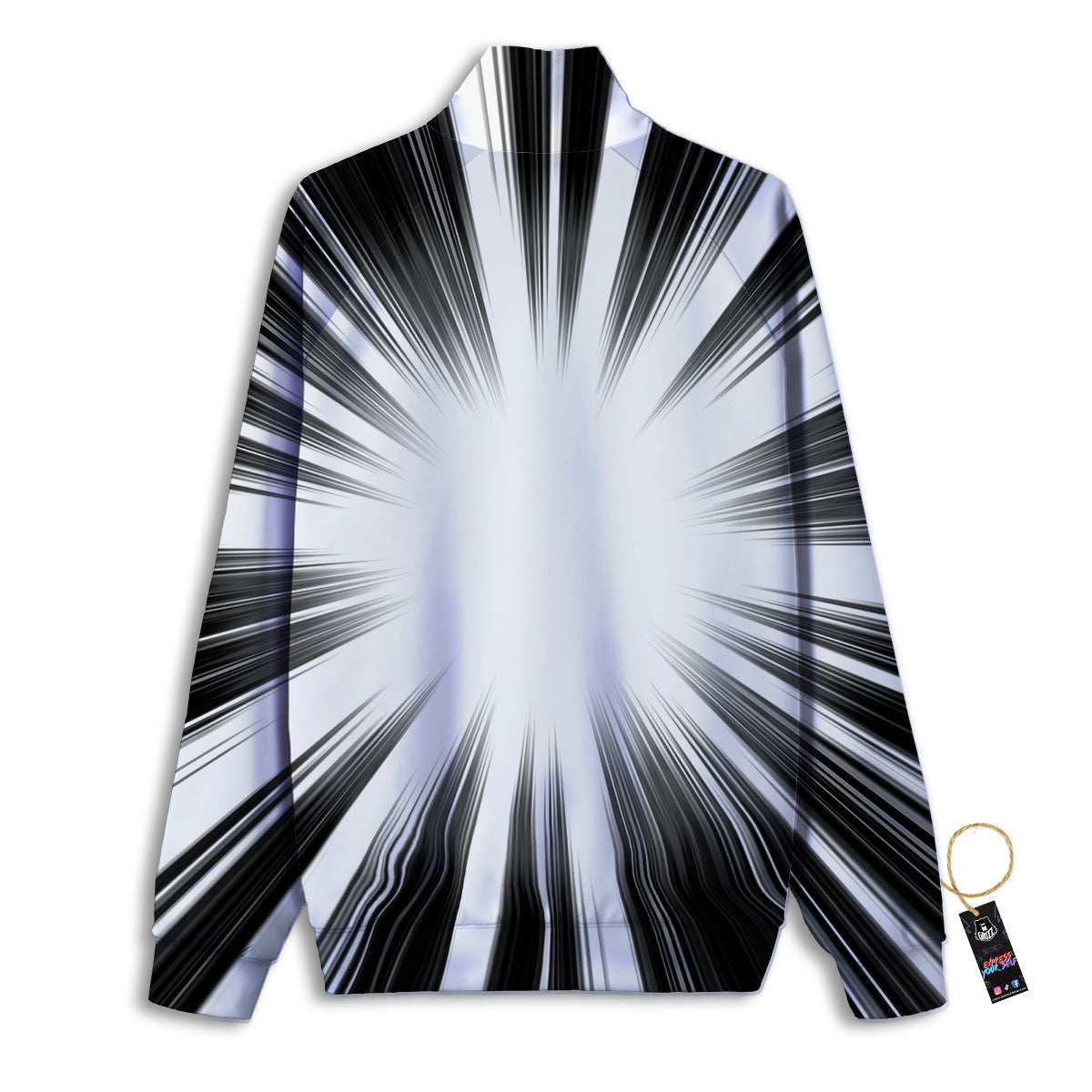 Lightspeed White And Black Print Track Jacket-grizzshop