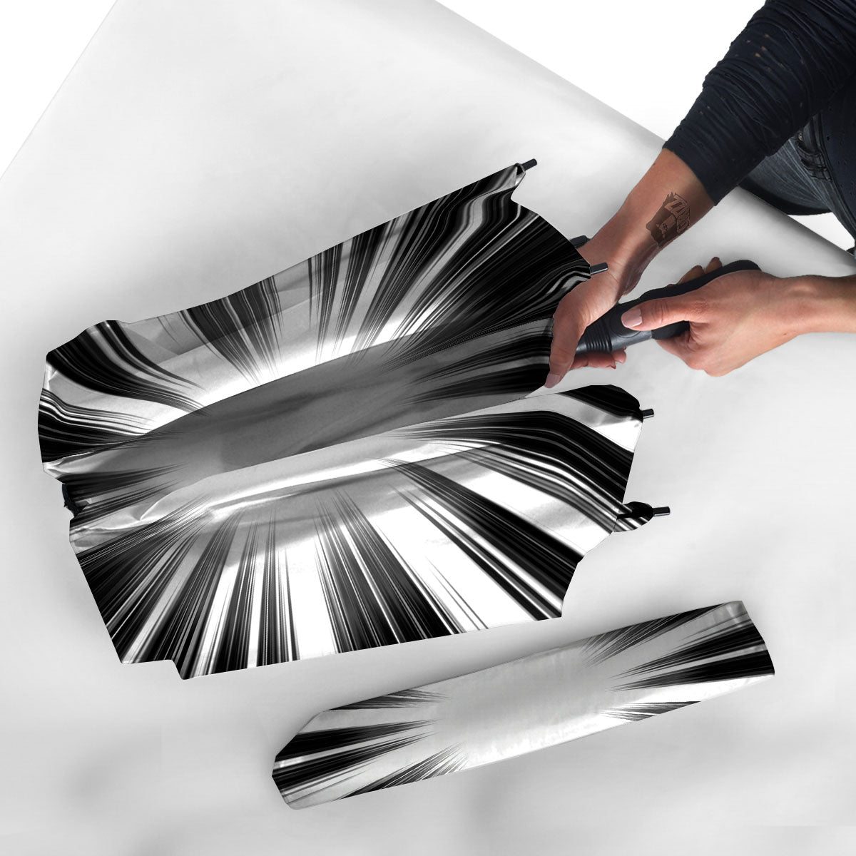 Lightspeed White And Black Print Umbrella-grizzshop
