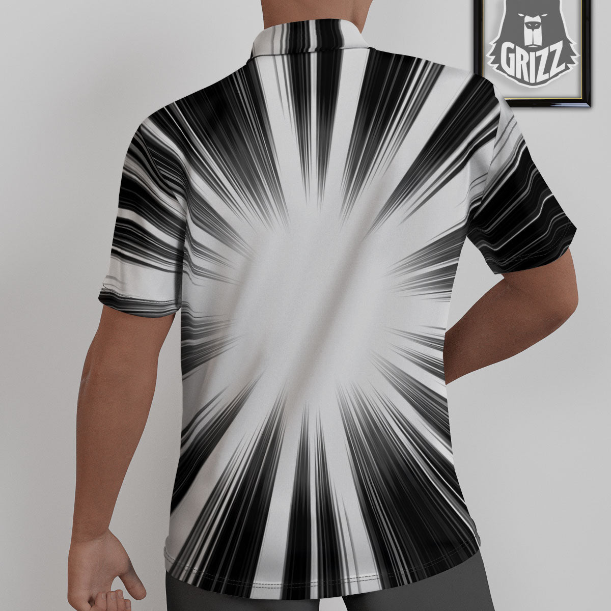 Lightspeed White And Black Print Untucked Shirts-grizzshop