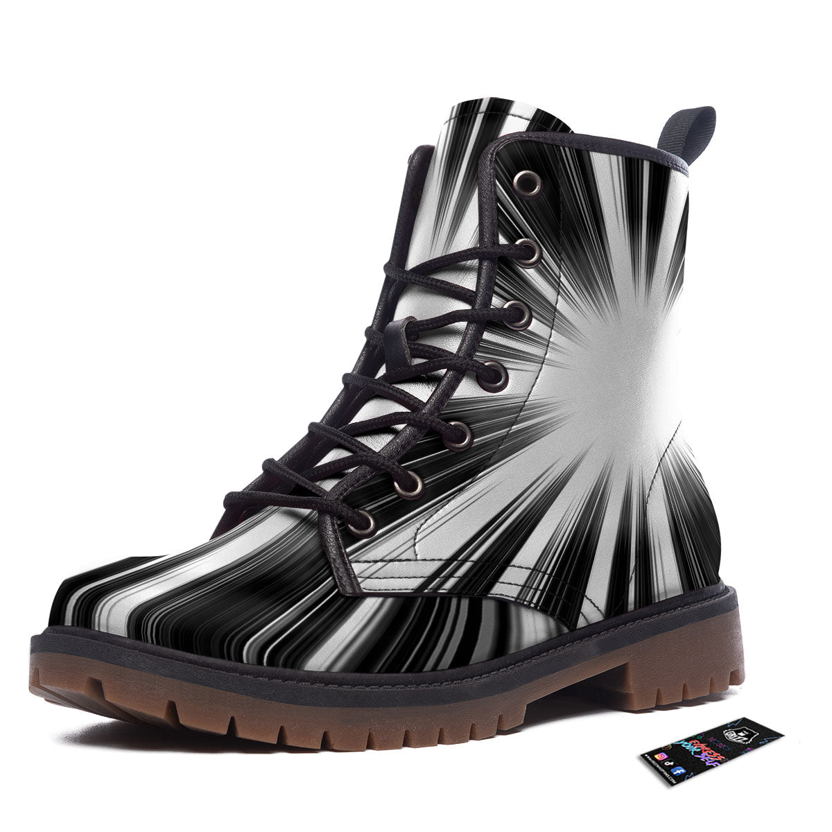 Lightspeed White And Black Print Work Boots-grizzshop