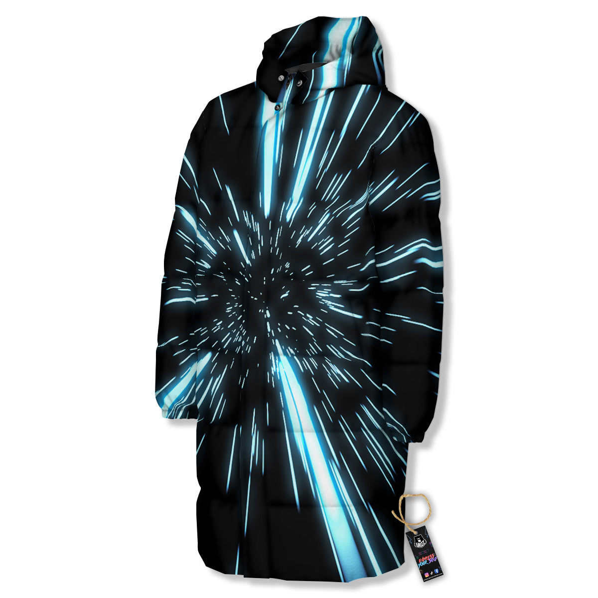 Lightspeed Blue Print Long Down Jacket