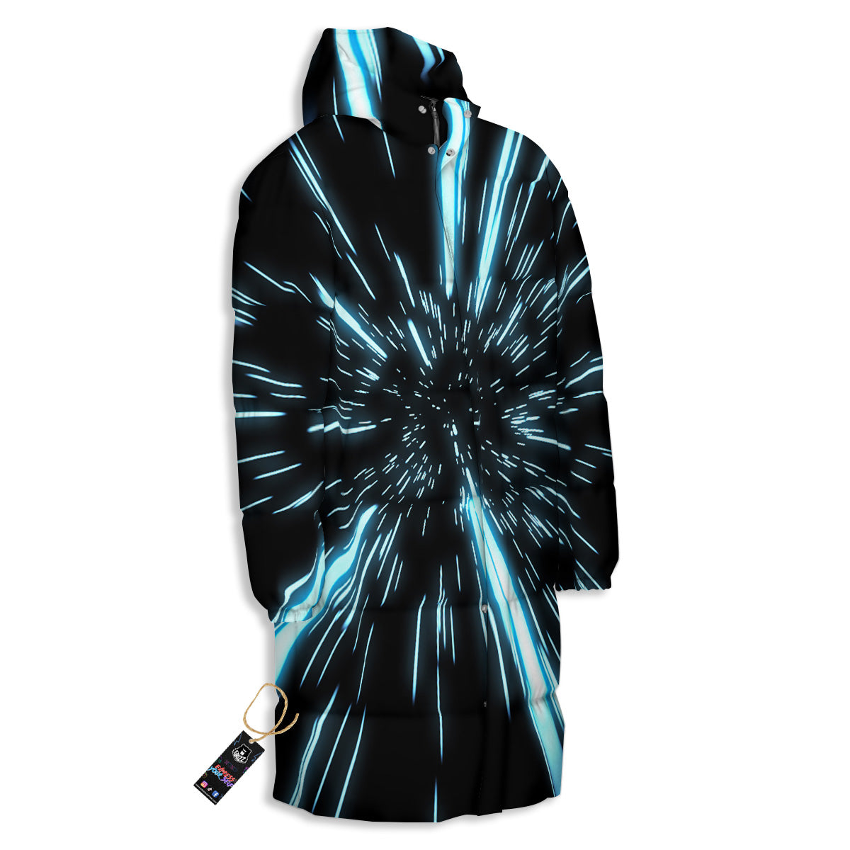 Lightspeed Blue Print Long Down Jacket